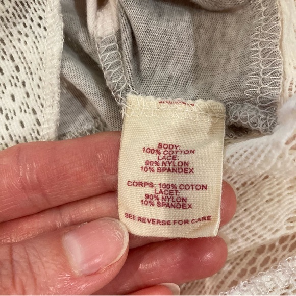 Free People boho We the Free striped lace tank top cream blush and taupe - Picture 7 of 10